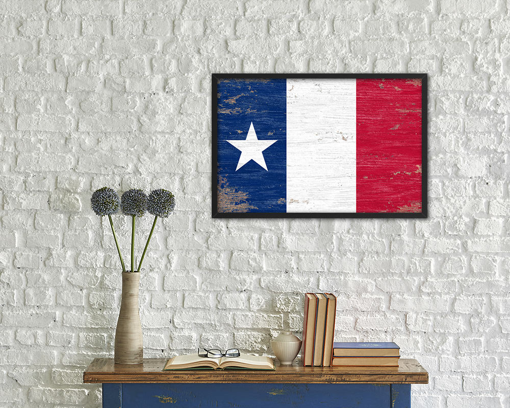 Texas Dodsons Historical Shabby Chic Military Flag Framed Print Decor Wall Art Gifts