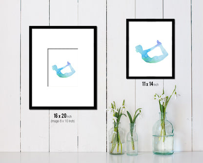 Bow Pose Yoga Wood Framed Print Wall Decor Art Gifts