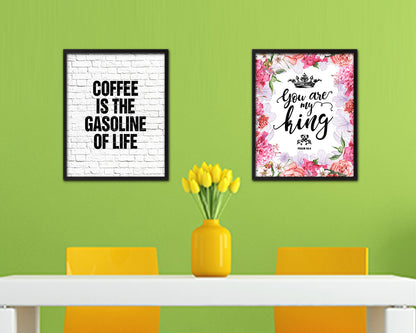 Coffee is the gasoline of life Quote Framed Artwork Print Wall Decor Art Gifts