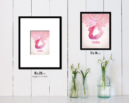 Bow Pose Yoga Wood Framed Print Wall Decor Art Gifts