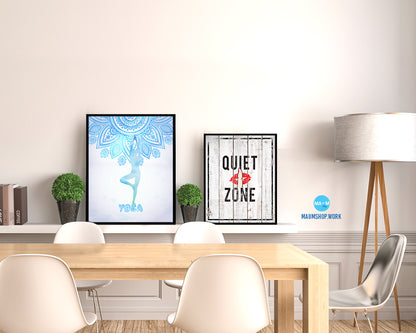Mountain Pose Yoga Wood Framed Print Wall Decor Art Gifts