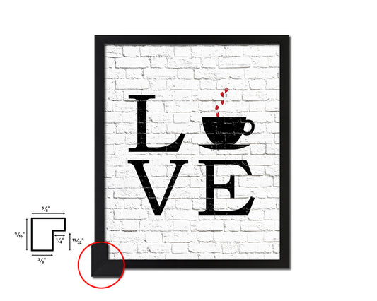 Love coffee Quote Framed Artwork Print Wall Decor Art Gifts