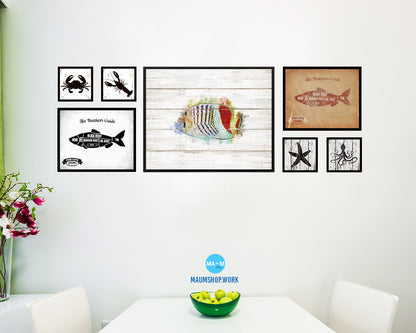 Tropical Fish Framed Print Modern Restaurant Sushi Bar Modern Watercolor Wall Art Decor