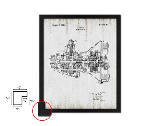 Transmission Car Vintage Patent Artwork Black Frame Print Wall Art Decor Gifts