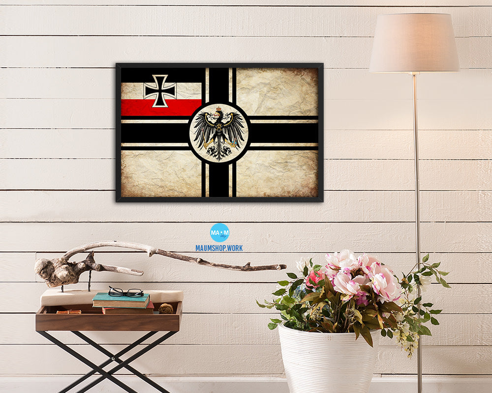 Imperial German Navy 1867-1871 War Vintage Military Flag Framed Print Sign Decor Wall Art Gifts