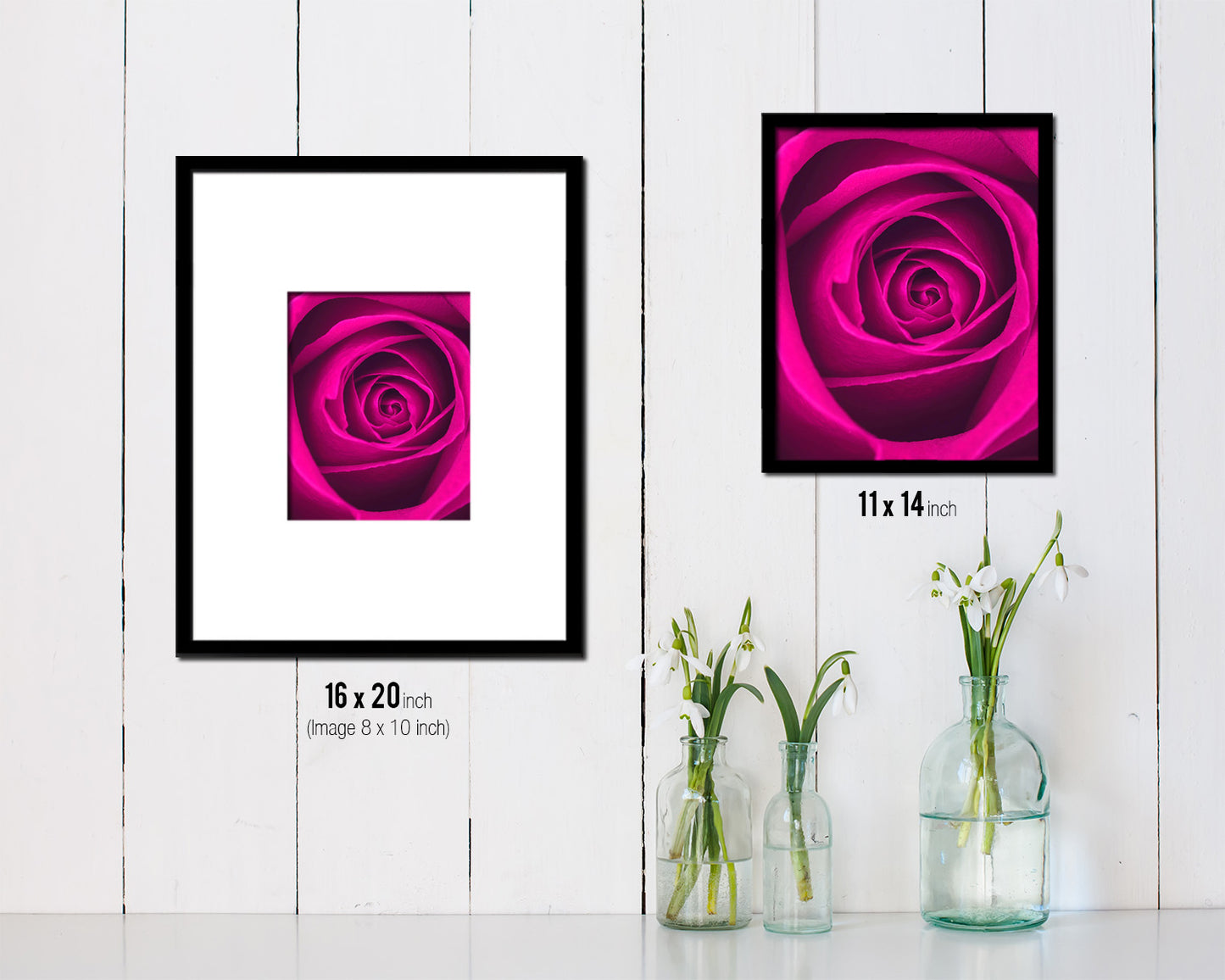 Rose Purple Flower Wood Framed Paper Print Wall Decor Art Gifts
