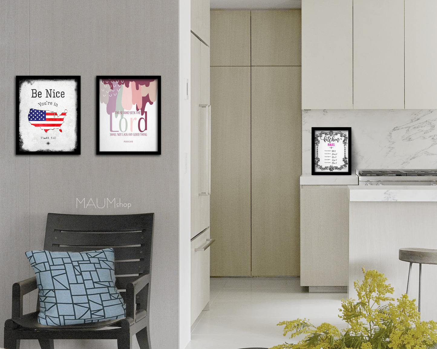 Those who seek the Lord shall not lack any good thing, Psalm 34:10 Bible Verse Scripture Art