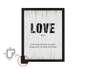 LOVE definition Quote Wood Framed Print Wall Decor Art