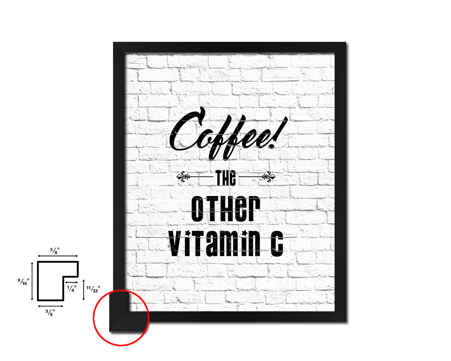 Coffee the other vitamin C Quote Framed Artwork Print Wall Decor Art Gifts