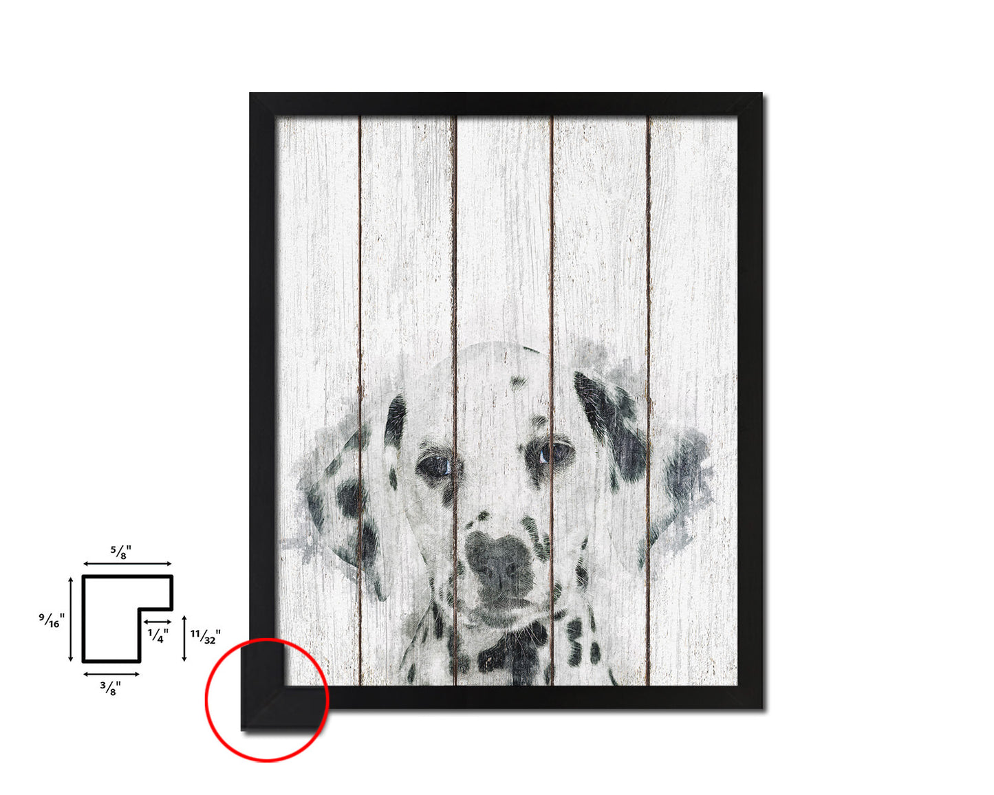 Dalmatian Dog Puppy Portrait Framed Print Pet Watercolor Wall Decor Art Gifts
