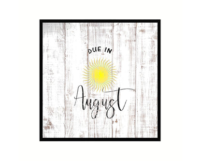 Baby Due In August Pregnancy Announcement Personalized Frame Print Wall Decor Art Gifts