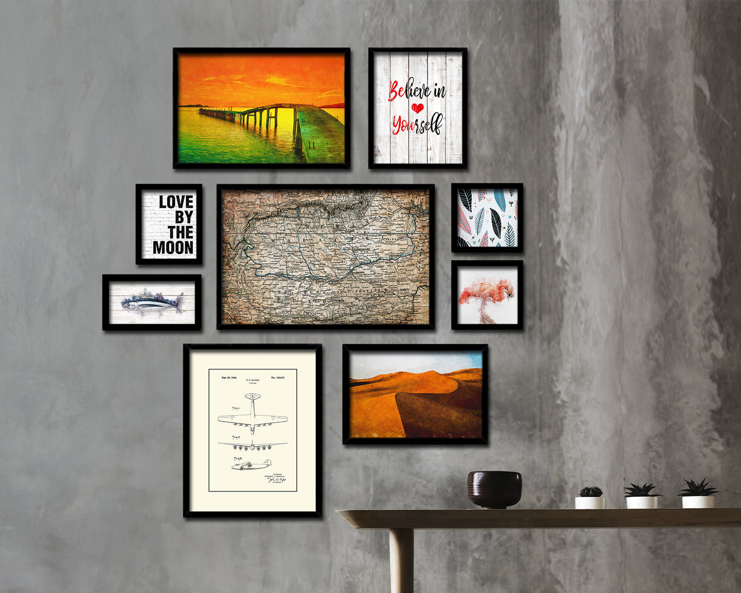 Transylvania Hungary Antique Map Framed Print Art Wall Decor Gifts