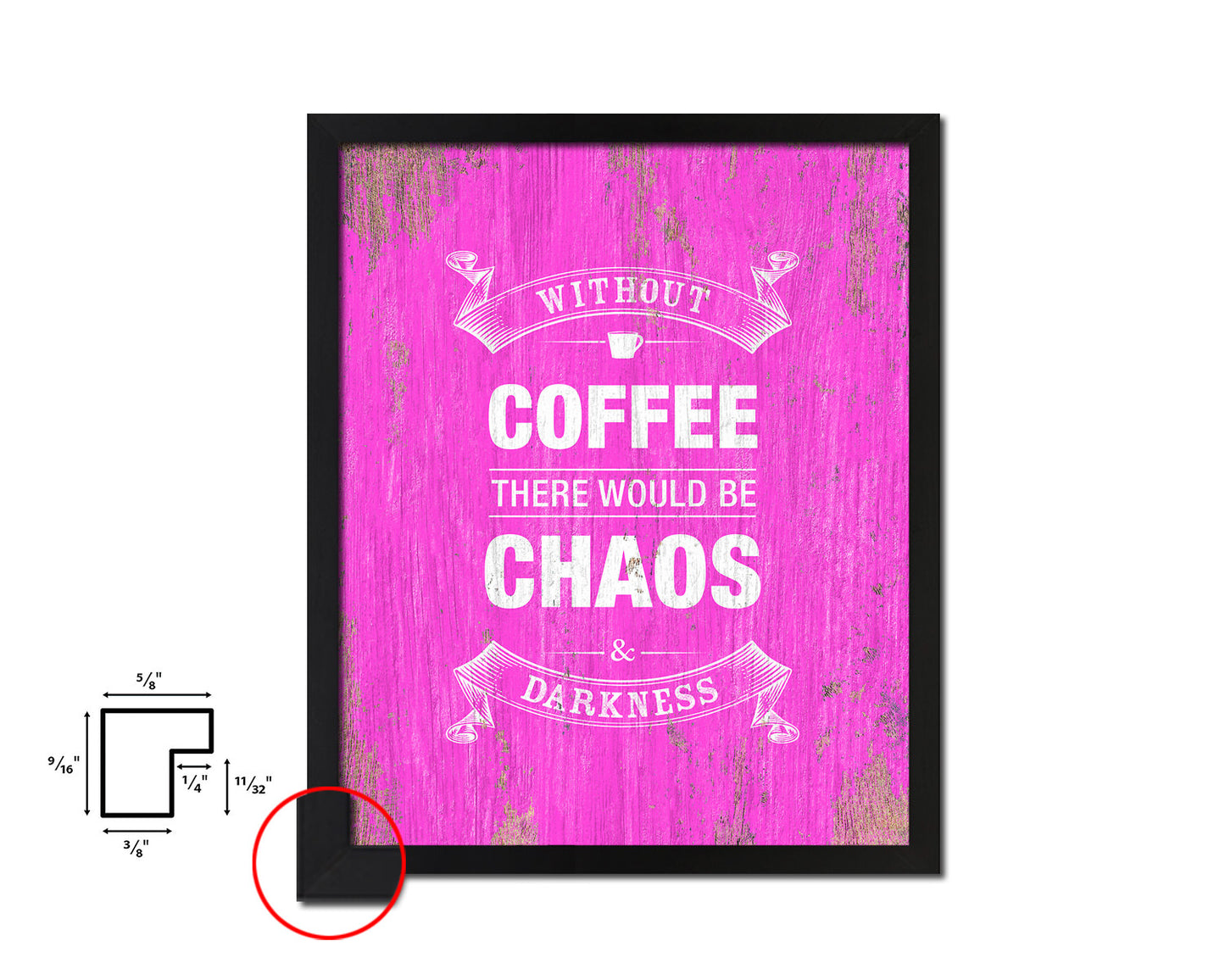 Without coffee there would be chaos & darkness Quotes Framed Print Home Decor Wall Art Gifts