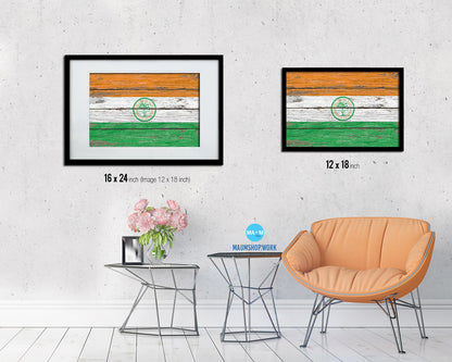 Miami City Florida State Rustic Flag Wood Framed Paper Prints Decor Wall Art Gifts