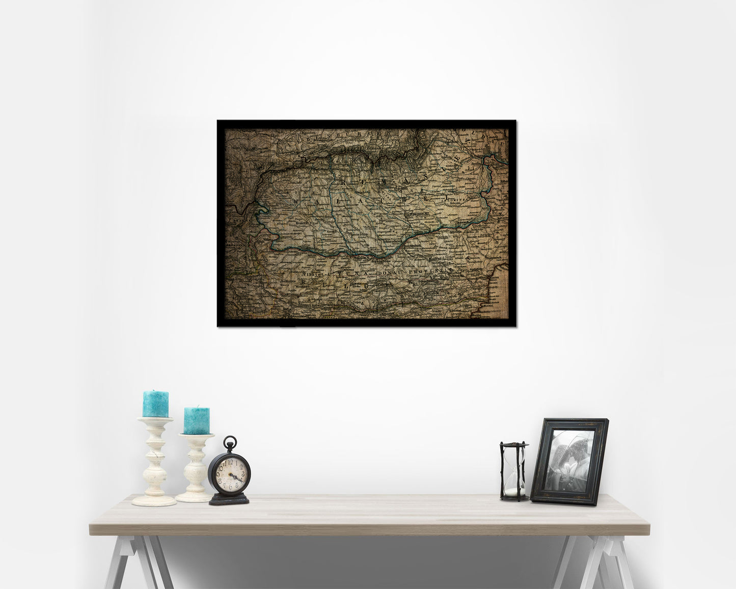 Transylvania Hungary Vintage Map Framed Print Art Wall Decor Gifts