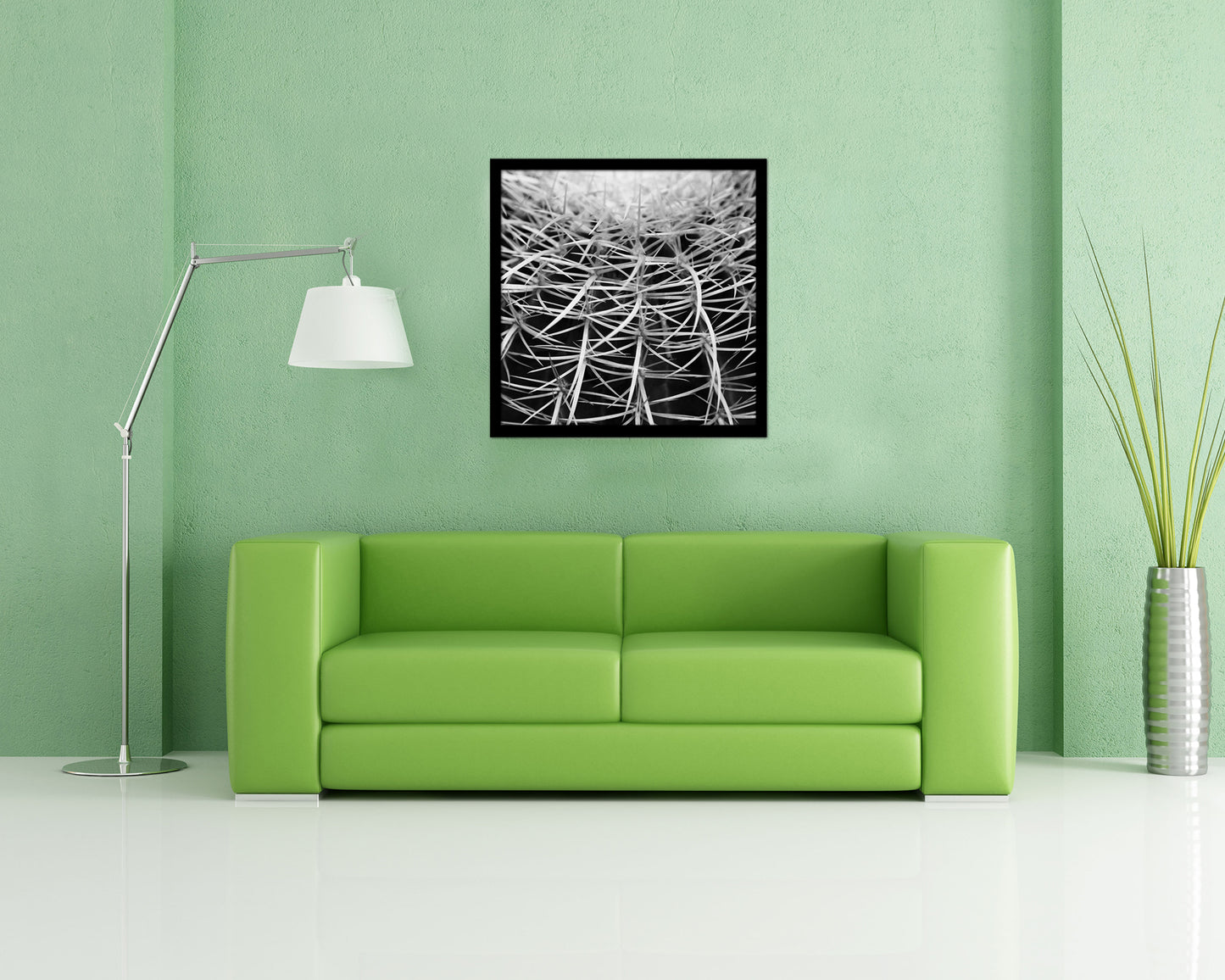 Golden Barrel Cactus B &W Succulent Leaves Spiral Plant Wood Framed Print Decor Wall Art Gifts