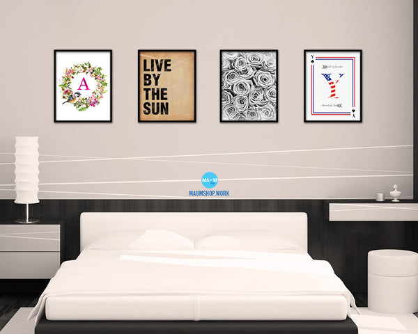 Live by the sun Quote Paper Artwork Framed Print Wall Decor Art