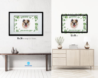 Beware of Dalmatian Sign Wood Framed Print Wall Art Decor Gifts