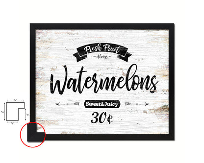 Fresh Fruit Watermelons Vintage Sign Fine Art Paper Prints Wood Frame Wall Art Decor Gifts