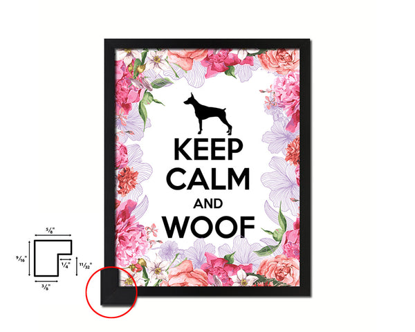 Keep calm and woof Quote Framed Print Home Decor Wall Art Gifts
