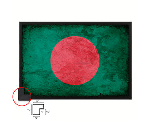 Bangladesh Country Vintage Flag Wood Framed Print Wall Art Decor Gifts