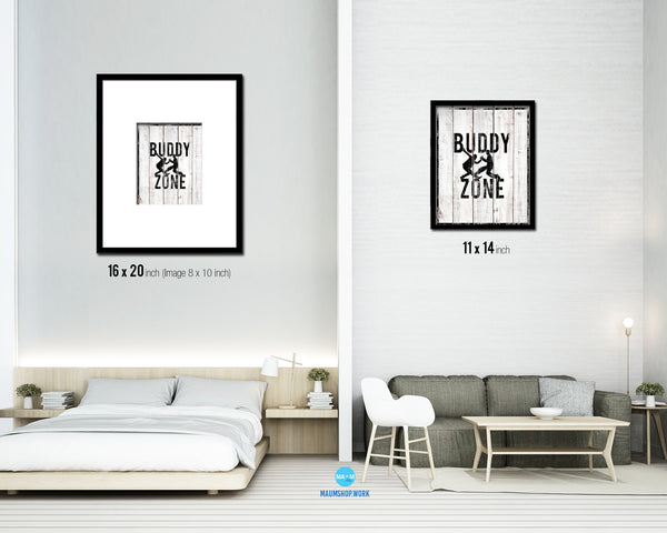 Buddy Zone Notice Danger Sign Framed Print Home Decor Wall Art Gifts