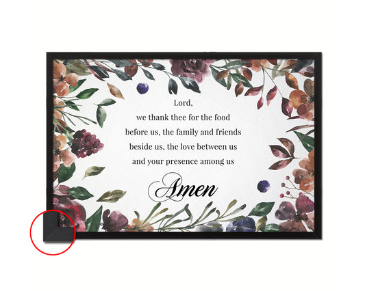 Lord we thank thee for the food before us, Amen Bible Verse Scripture Framed Art