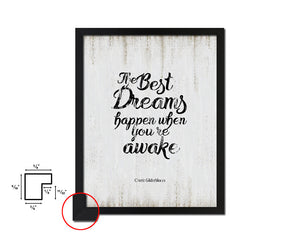 The best dreams happen Quote Wood Framed Print Wall Decor Art