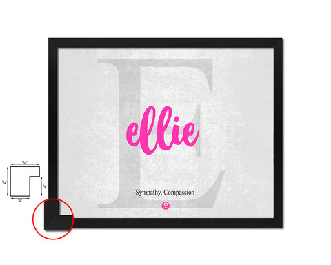 Ellie Personalized Biblical Name Plate Art Framed Print Kids Baby Room Wall Decor Gifts