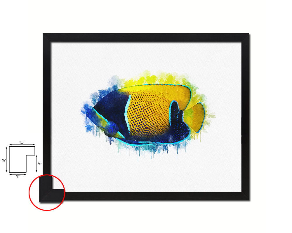 Tropical Fish Framed Print Modern Restaurant Sushi Bar Modern Watercolor Wall Art Decor