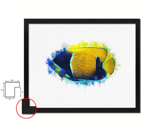 Tropical Fish Framed Print Modern Restaurant Sushi Bar Modern Watercolor Wall Art Decor