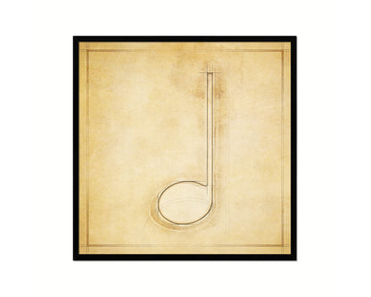 Crotchet Vintage Musical Symbol Framed Print Orchestra Teacher Gifts Home Wall Decor