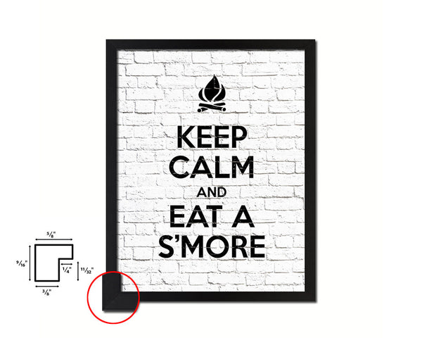 Keep calm and eat a smore Quote Framed Print Home Decor Wall Art Gifts