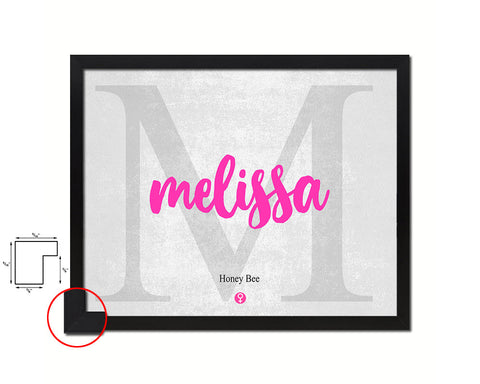 Melissa Personalized Biblical Name Plate Art Framed Print Kids Baby Room Wall Decor Gifts