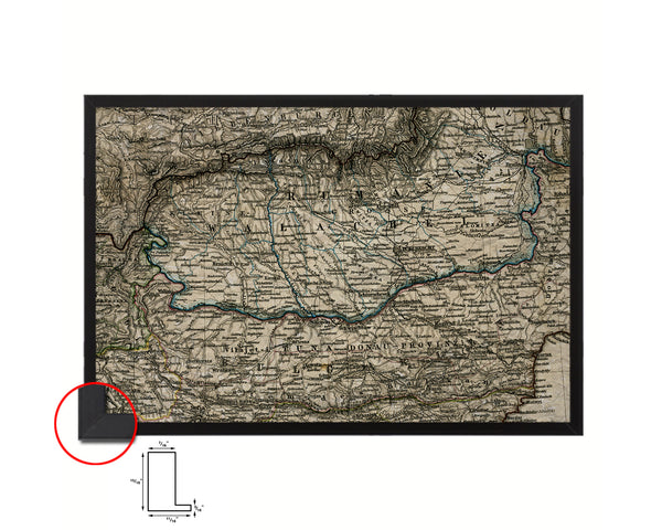 Transylvania Hungary Historical Map Framed Print Art Wall Decor Gifts