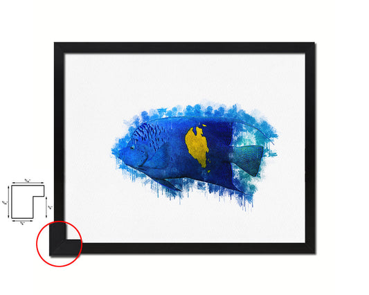 Tropical Fish Framed Print Modern Restaurant Sushi Bar Modern Watercolor Wall Art Decor