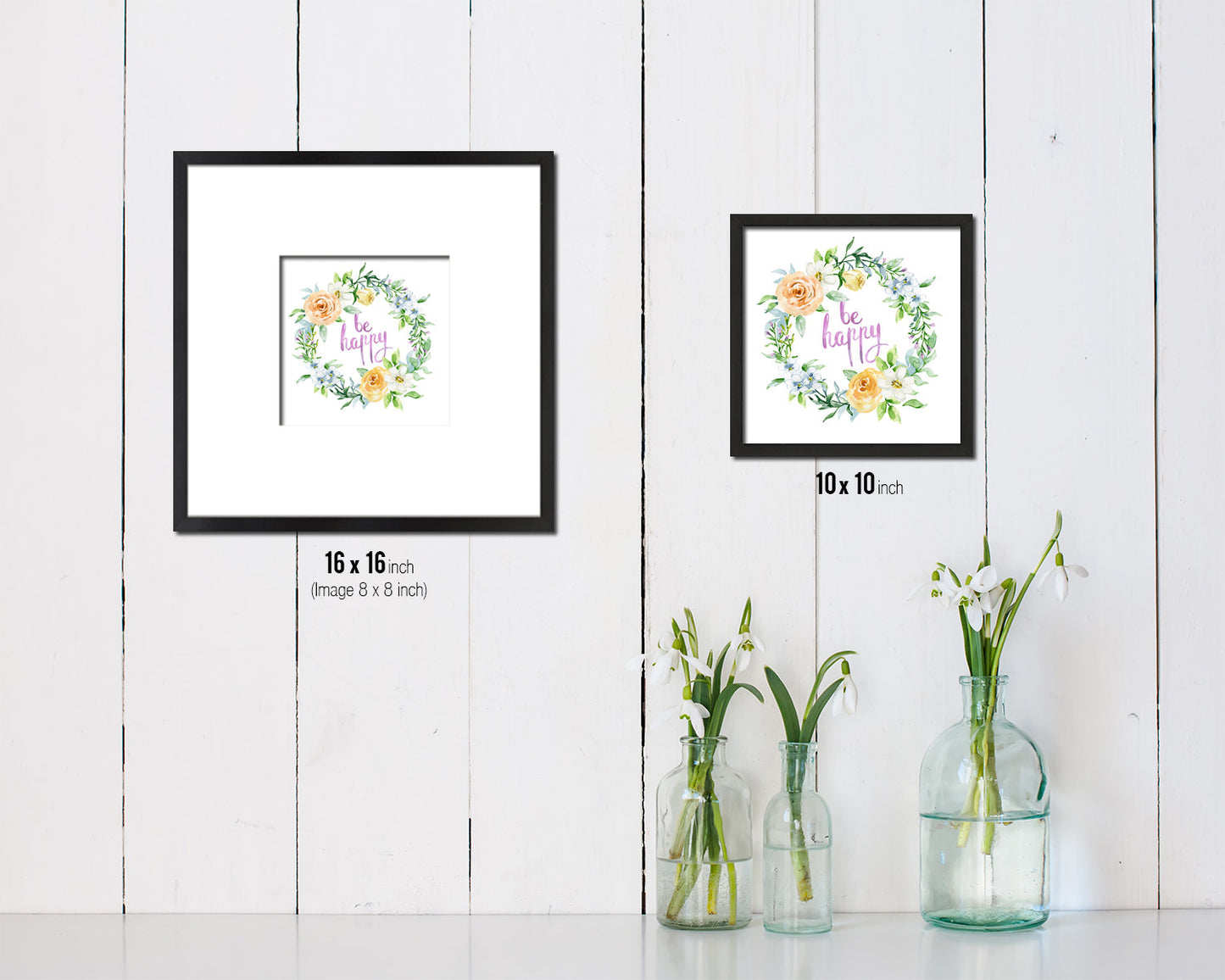 Be happy Quote Framed Print Home Decor Wall Art Gifts
