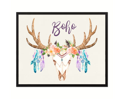 Boho Wood Framed Print Bohemian Girls Room Nursery Wall Art Decor Gifts