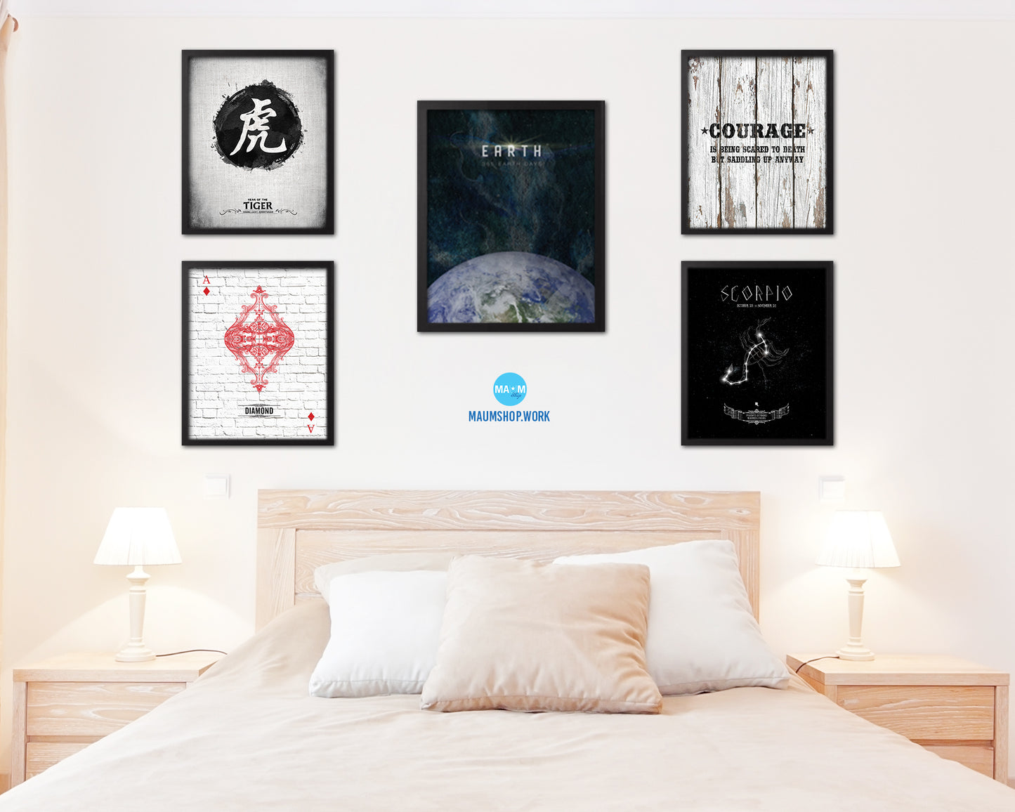 Earth Planet Prints Length of Year Watercolor Solar System Framed Print Home Decor Wall Art Gifts