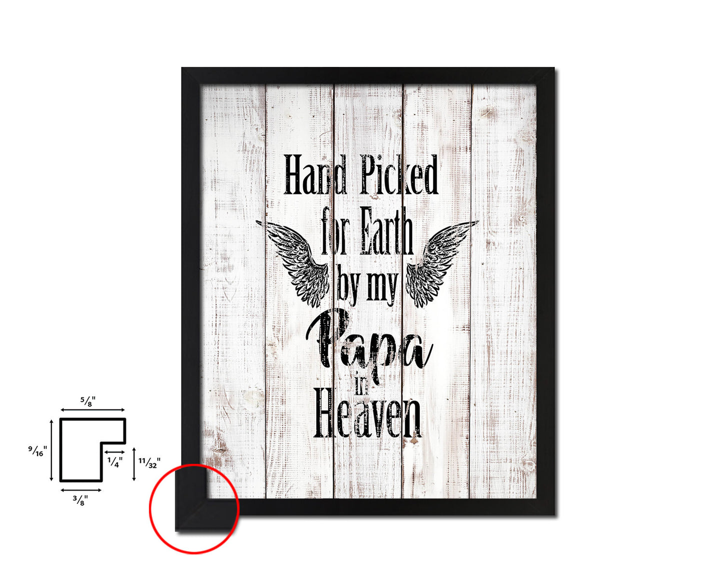 Hand picked for earth by our Papa in heaven Quote Framed Print Wall Art Decor Gifts