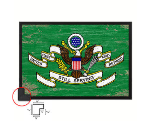 US Army Retired Still Serving Shabby Chic Military Flag Framed Print Decor Wall Art Gifts