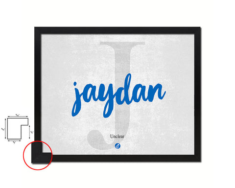 Jaydan Personalized Biblical Name Plate Art Framed Print Kids Baby Room Wall Decor Gifts