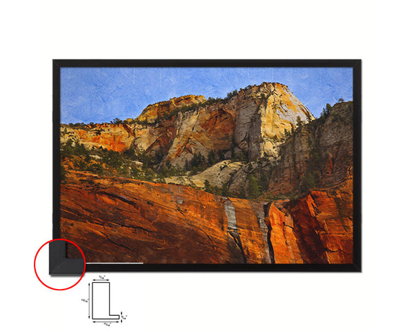Zion National Park Utah Green Trees Red White Canyon Walls Temple of Sinawava Landscape Art