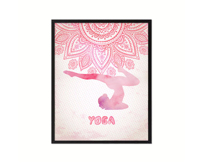 Gymnastic yoga Contorsionist practicing Yoga Wood Framed Print Wall Decor Art Gifts