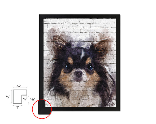 Chihuahua Dog Puppy Portrait Framed Print Pet Watercolor Wall Decor Art Gifts