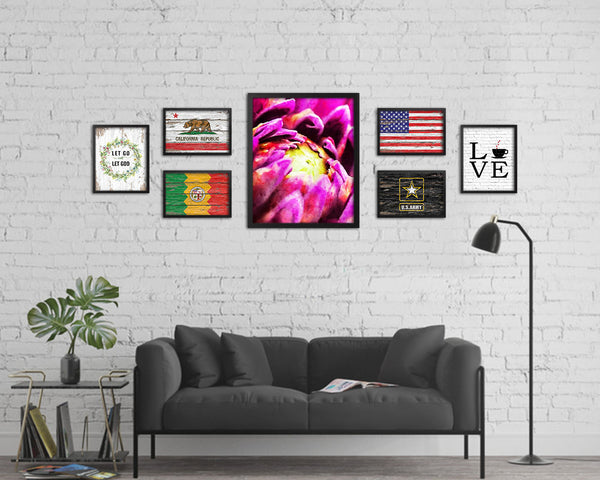 Chrysanthemum Purple Flower Wood Framed Paper Print Wall Decor Art Gifts