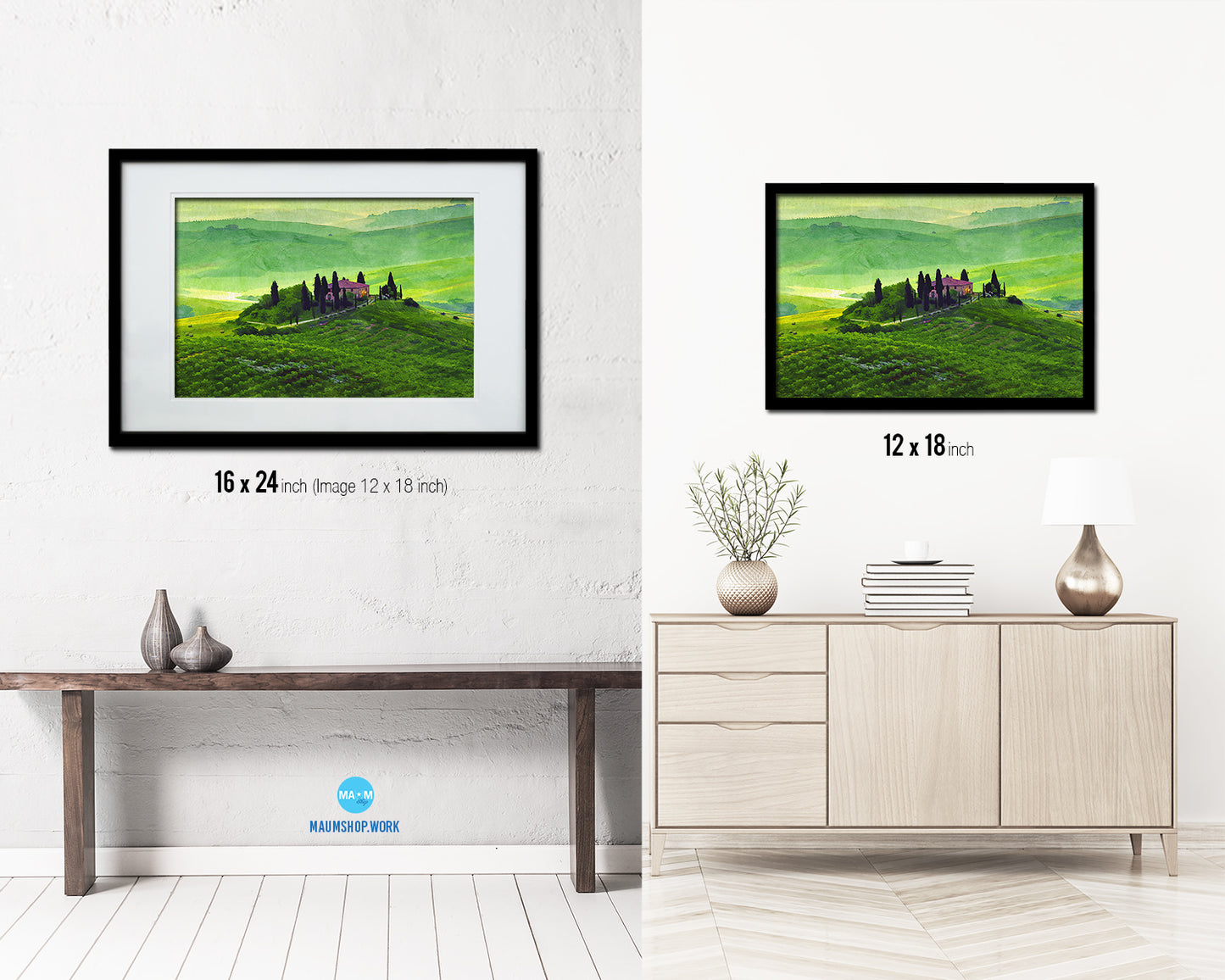 Tuscany, Italy Vineyards Artwork Painting Print Art Frame Home Wall Decor Gifts