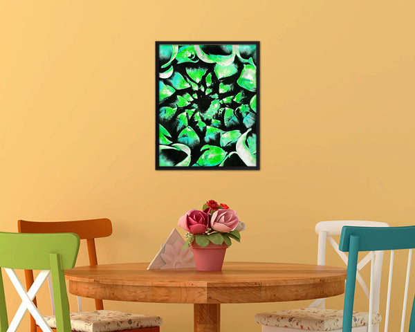 Chrysanthemum Green Flower Wood Framed Paper Print Wall Decor Art Gifts