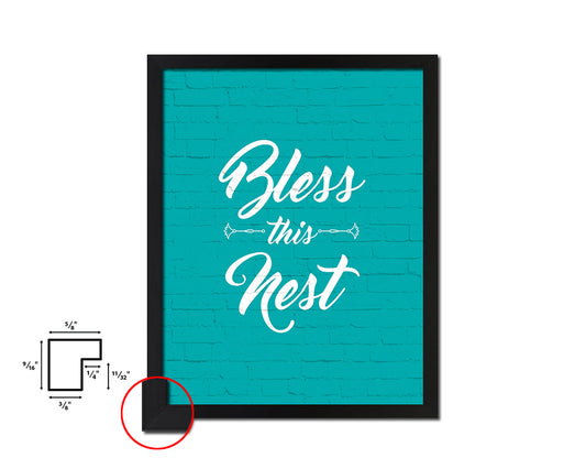 Bless this nest Quote Framed Print Home Decor Wall Art Gifts