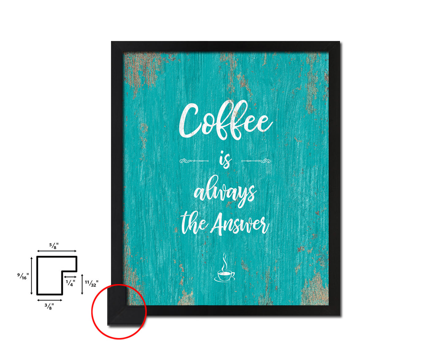 Coffee the answer is always coffee Quotes Framed Print Home Decor Wall Art Gifts